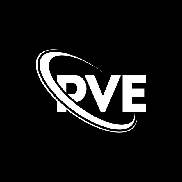 Vecteur logo pve logo pve lettre pve initiales pve logo lié à un cercle et un monogramme en majuscules logo pve typographie pour les entreprises technologiques et la marque immobilière