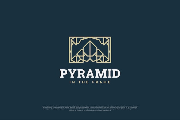 Logo Pyramide Dans Le Cadre Avec Style De Ligne Et Concept Abstrait Pour Votre Identité D'entreprise