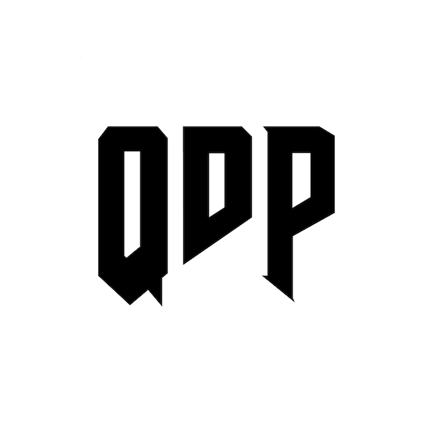 Le logo QDP est une combinaison de couleurs en noir et blanc, le logo QDP vectoriel, l'icône QDP, l'alphabet QDP et la typographie.
