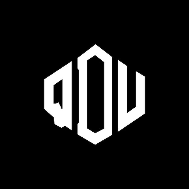 Le logo QDU en forme de lettre avec forme de polygone QDU design de logo en forme de polygon et de cube QDU modèle de logo vectoriel hexagonal QDU couleurs blanches et noires QDU monogramme logo d'entreprise et immobilier