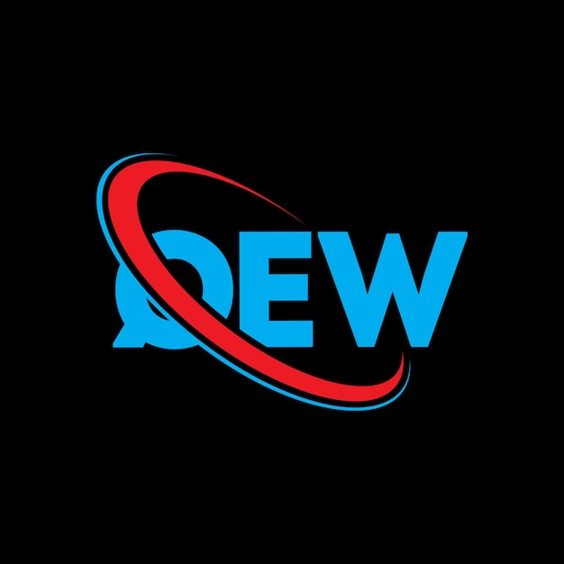 Vecteur le logo qew est une lettre qew, une initiale qew liée à un cercle et à un monogramme en majuscules, une typographie qew pour les entreprises technologiques et les marques immobilières.