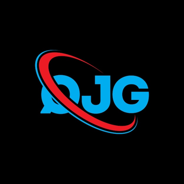 Le logo QJG, la lettre QJG et les initiales QJG sont liés par un cercle et des majuscules, le logo du monogramme, la typographie QJG pour les entreprises technologiques et la marque immobilière.