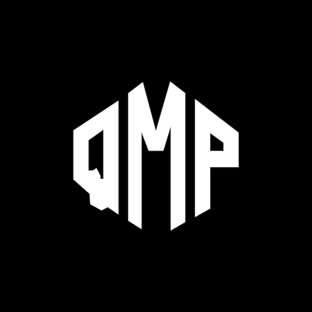 Le logo QMP en forme de lettre avec forme de polygone et de cube, modèle de logo vectoriel hexagonal, couleurs blanches et noires, monogramme QMP, logo d'entreprise et immobilier.