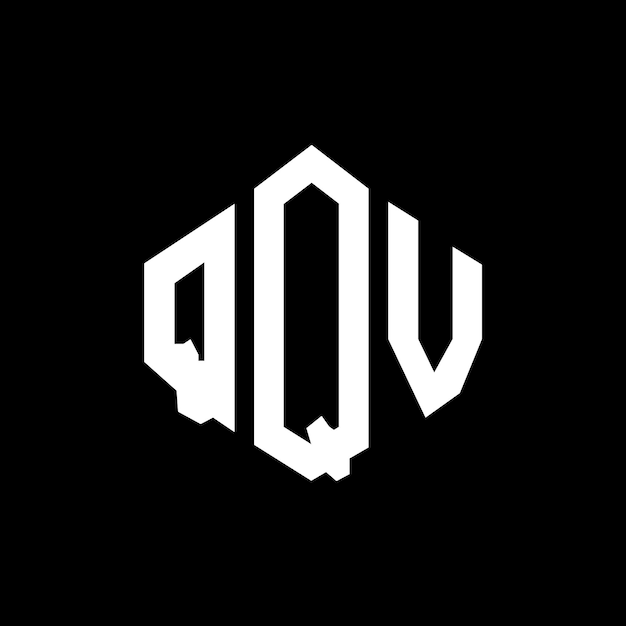 Le logo QQV en forme de lettre avec forme de polygone et de cube QQV est un modèle de logo vectoriel hexagonal en couleurs blanc et noir QQV monogramme logo d'entreprise et immobilier
