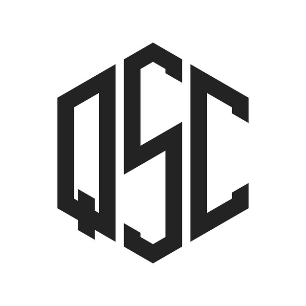 Le logo de QSC est constitué d'une lettre initiale, d'un monogramme et d'une forme hexagonale.