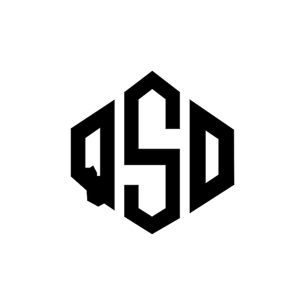 Le logo QSO en forme de polygone et de cube est un modèle de logo vectoriel hexagonal de QSO en couleurs blanc et noir, un monogramme QSO, un logo d'entreprise et d'immobilier.