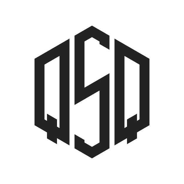 Le logo QSQ Design Initial Letter QSQ Monogram Logo en utilisant la forme d'hexagone
