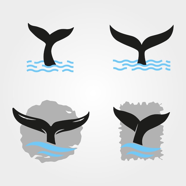le logo de la queue de baleine, l'icône vectorielle, l'illustration, le signe et le symbole