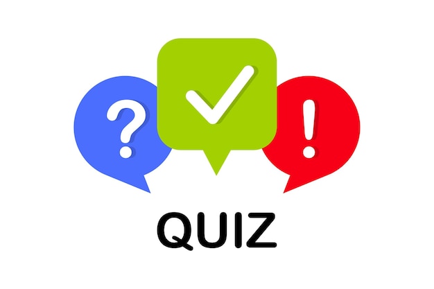 Logo de quiz avec symboles de bulle de dialogue Icône de questionnaire signe de sondage concept de communication sociale chat interview discussion conversation équipe dialogue Illustration vectorielle