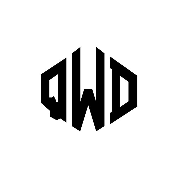 Vecteur le logo qwd est un modèle de logo en forme de polygone, d'hexagone, de vecteur, de couleur blanche et noire, de monogramme, d'entreprise et d'immobilier.