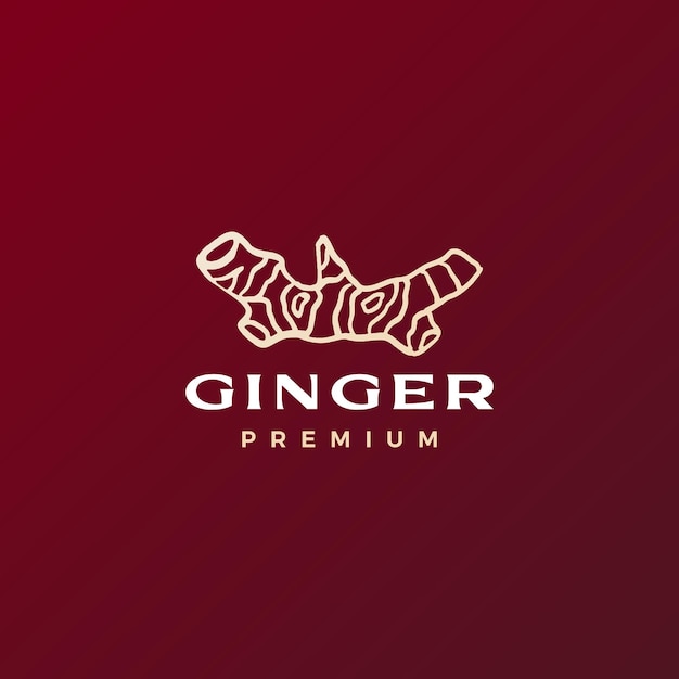 Logo De Racine De Gingembre Rouge Icône Vector Illustration