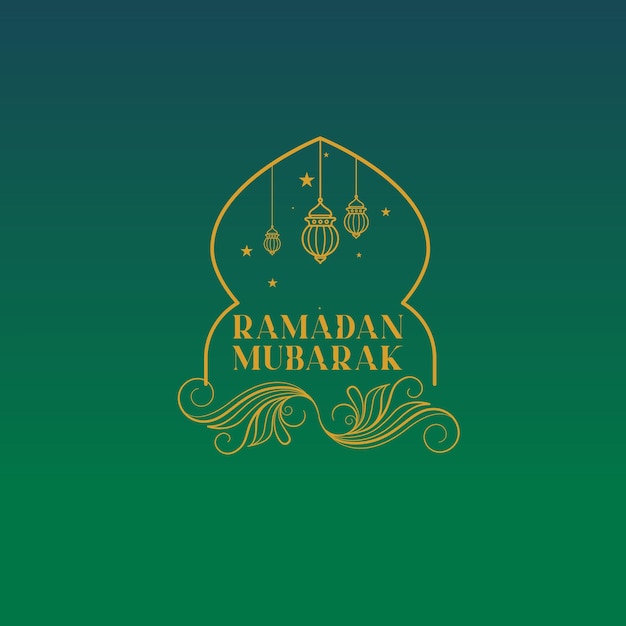 Vecteur logo ramadan moubarak 2022 sur fond bleu