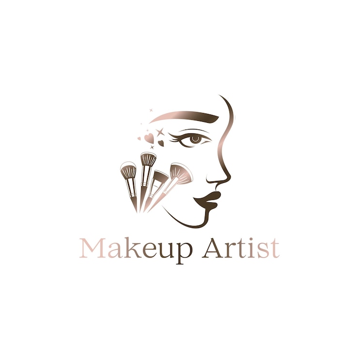 Vecteur le logo de la reine de beauté féminine et le modèle du maquilleur