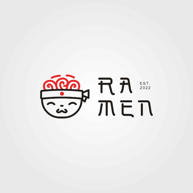 Logo De Restaurant De Cuisine Japonaise Ramen Avec Un Joli Visage