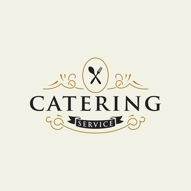 Vecteur logo rétro de la restauration et du restaurant vintage