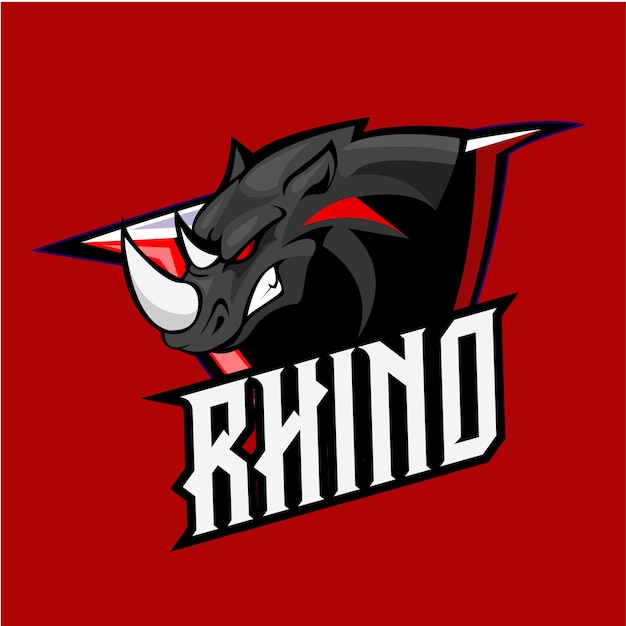 Vecteur logo rhino mascot pour le vecteur d'illustration de l'équipe esport