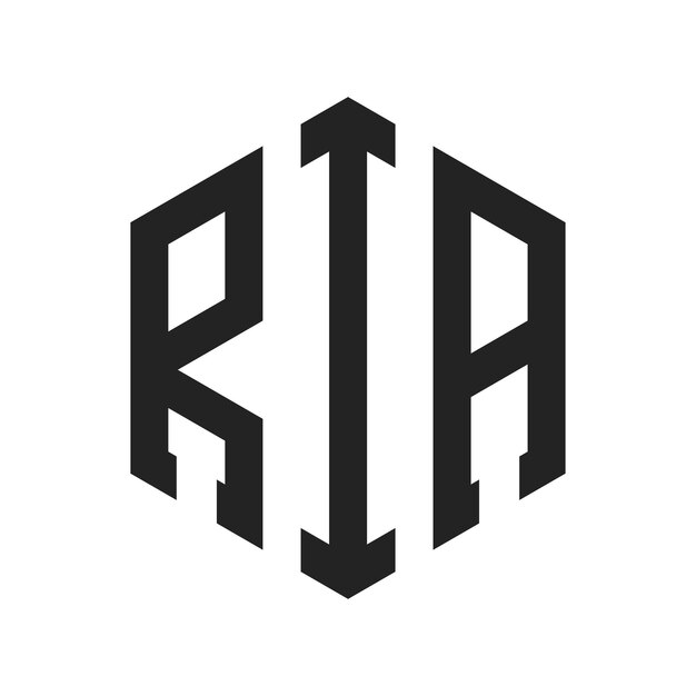 Le logo de la RIA est constitué d'une lettre initiale, d'un monogramme et d'une forme hexagonale.