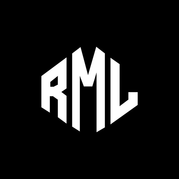 Le logo RML est un logo en forme de polygone et de cube, un modèle de logo vectoriel hexagonal blanc et noir, un monogramme RML, un logo d'entreprise et d'immobilier.