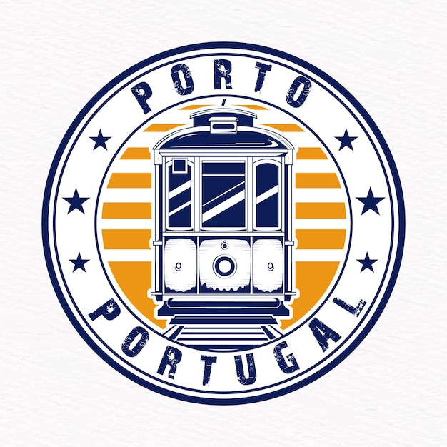 Vecteur logo rond avec le mot porto dessus