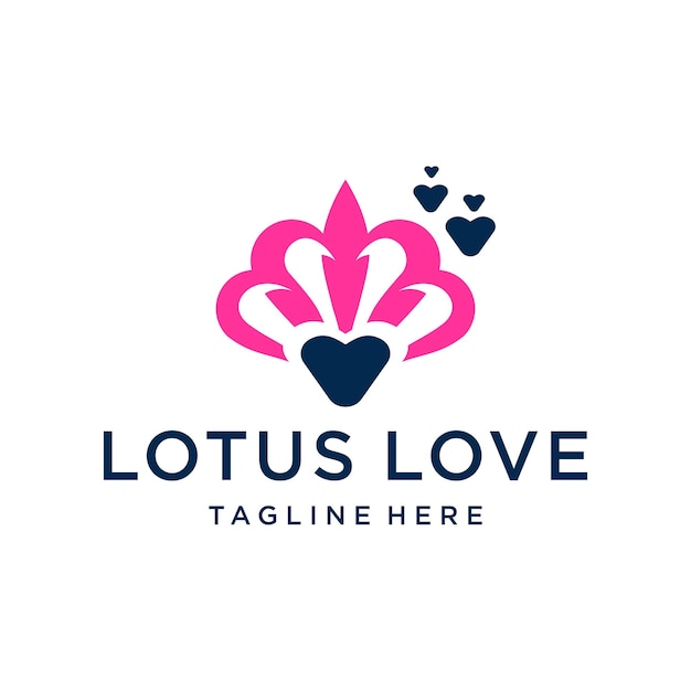 Vecteur un logo rose et bleu pour une marque appelée lotus love