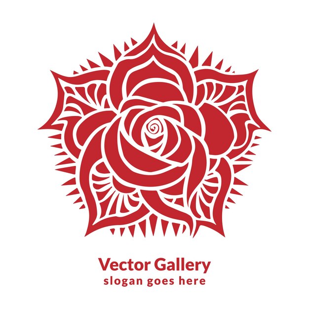 Vecteur le logo de la rose et la conception du tatouage