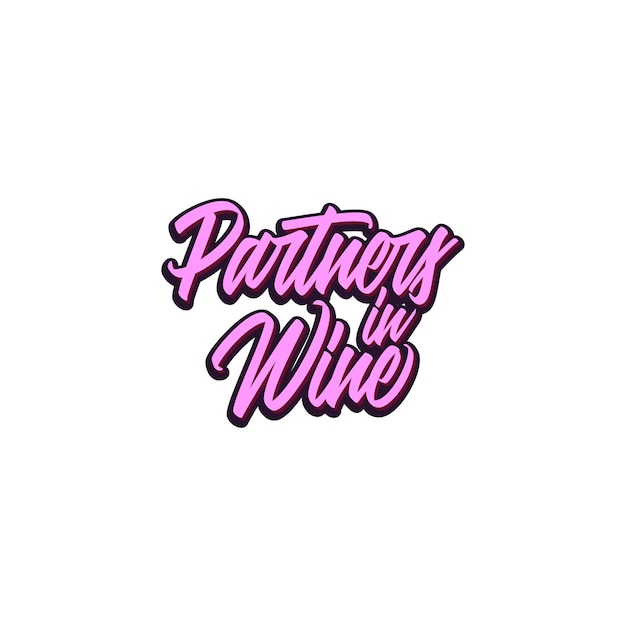 Vecteur un logo rose qui dit partenaires du vin.