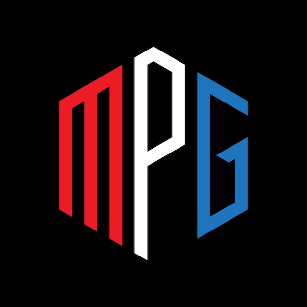 Un logo rouge blanc et bleu avec le mot mpg dessus