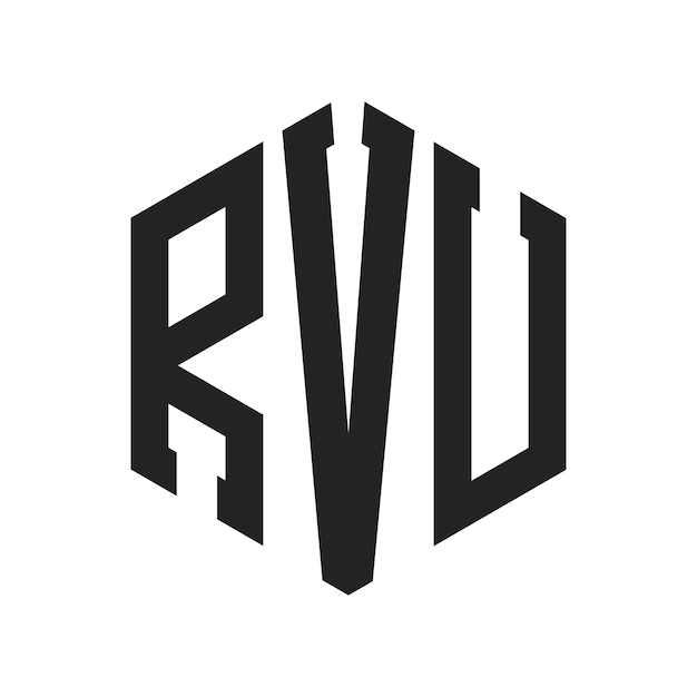 Le logo de l'RVU est constitué d'une lettre initiale, d'un monogramme et d'une forme hexagonale.