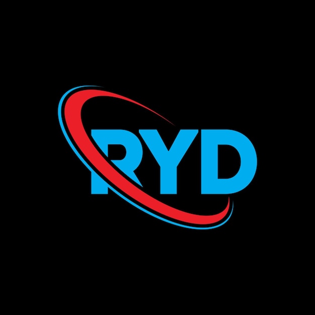 Vecteur logo ryd lettre ryd logo design initiales logo ryd lié à un cercle et un monogramme en majuscules logo typographie ryd pour les entreprises technologiques et la marque immobilière