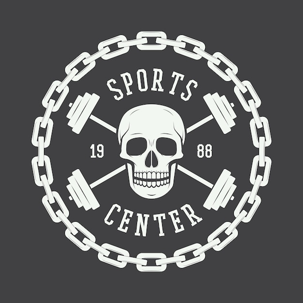 Logo De La Salle De Sport Dans Le Style Vintage Illustration Vectorielle