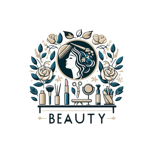 logo de salon de beauté sur un fond blanc