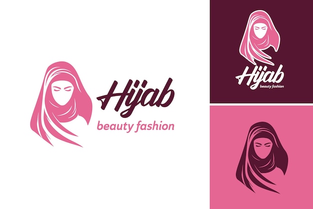 Vecteur logo de salon de beauté hijab pour un actif de conception adapté à un salon de beauté ou au logo d'un salon musulman