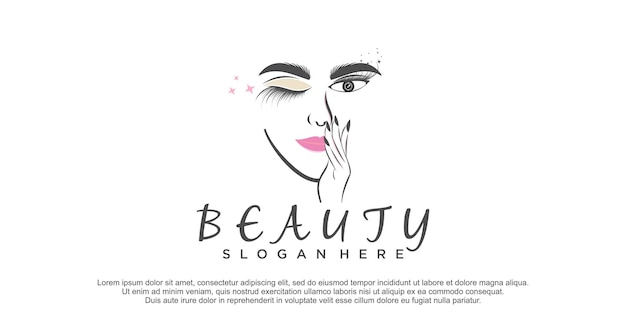 Logo De Salon De Beauté Pour Femmes Et Concept De Vernis à Ongles Extension De Cils