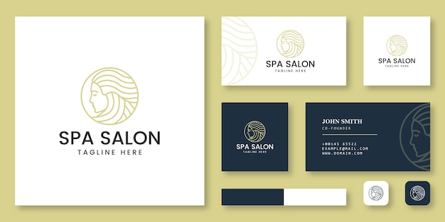 Logo De Salon De Spa Avec Modèle De Carte De Visite