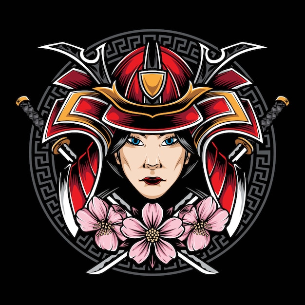 Logo De Samouraï Femmes Japonaises