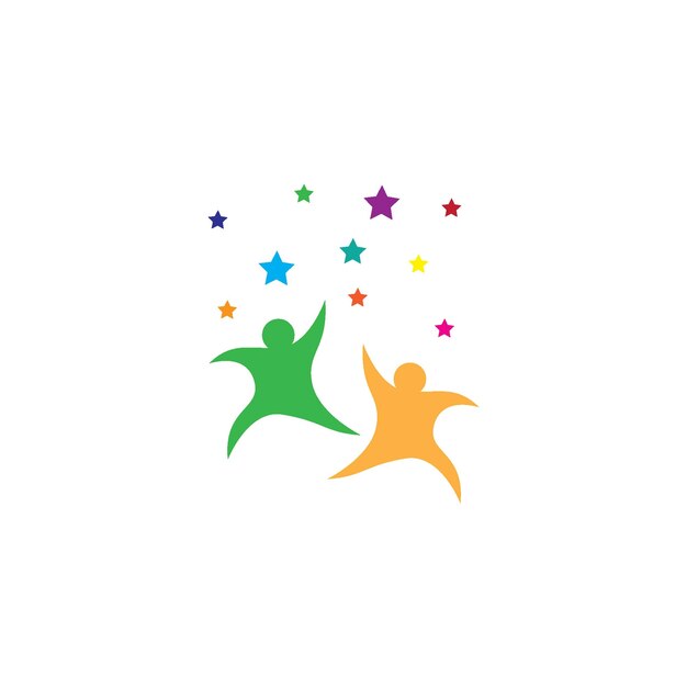 Logo De La Santé Et Des Affaires De Succès Des Gens étoiles