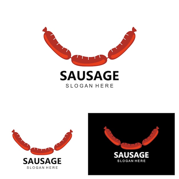 Logo De Saucisse Conception De Vecteur De Nourriture Moderne Pour Les Marques De Nourriture De Grill Barbecue Saucisse Boutique Hotdog