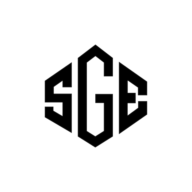 Vecteur le logo de sge est un modèle de logo vectoriel hexagonal en couleurs blanc et noir, un monogramme, un logo d'entreprise et un logo immobilier.