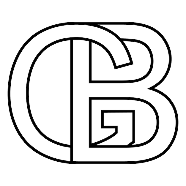 Vecteur logo signe gb bg icône nft gb lettres entrelacées gb