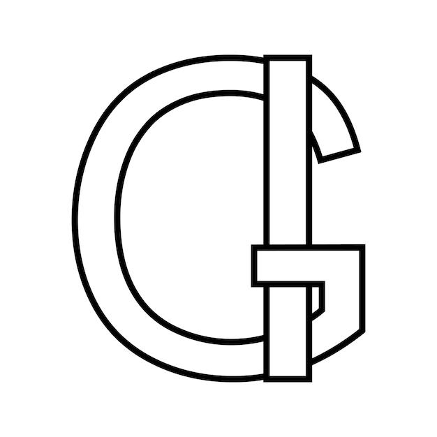 Logo signe gi ig icône nft lettres entrelacées gi