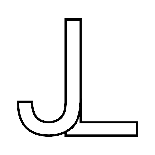 Vecteur logo signe lj jl icône double lettres logotype lj