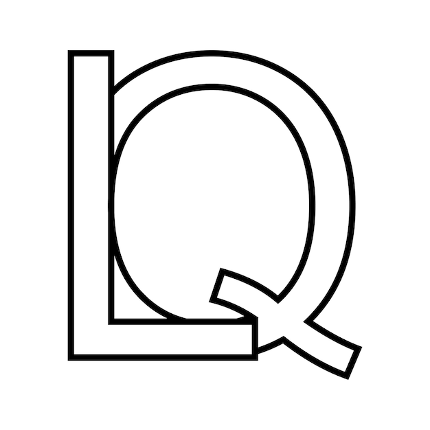 Logo Signe Lq Ql Icône Double Lettres Logotype Ql