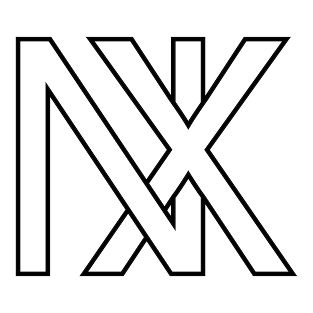 Logo Signe Nx Xn Icône Double Lettres Logotype Nx