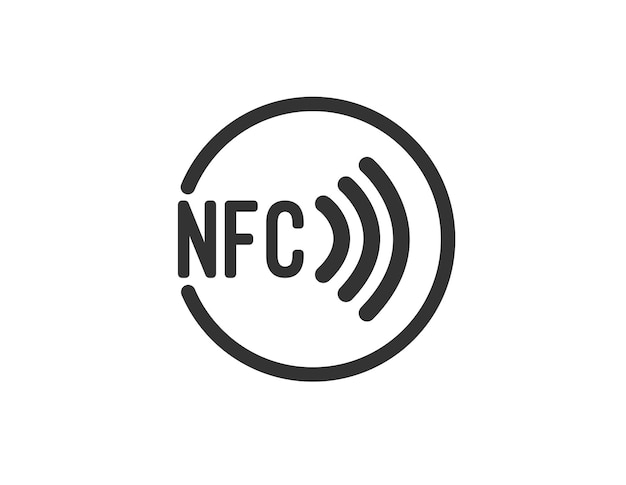 Vecteur logo de signe de paiement sans fil sans contact technologie nfc contactez moins de carte de crédit