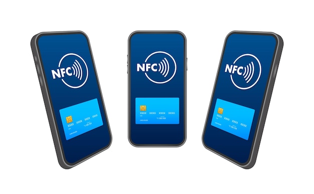 Logo De Signe De Paiement Sans Fil Sans Contact Technologie Nfc Illustration Vectorielle Stock