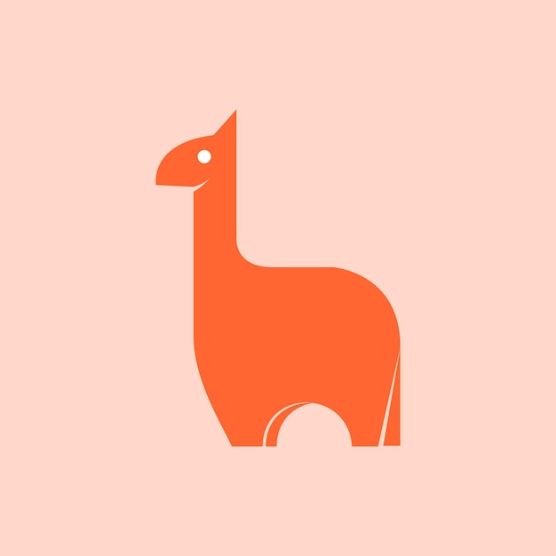 Vecteur le logo de la silhouette de l'alpaca