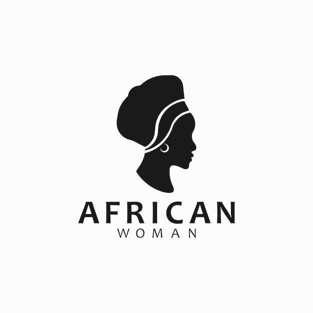 Logo De Silhouette De Belle Femme Africaine