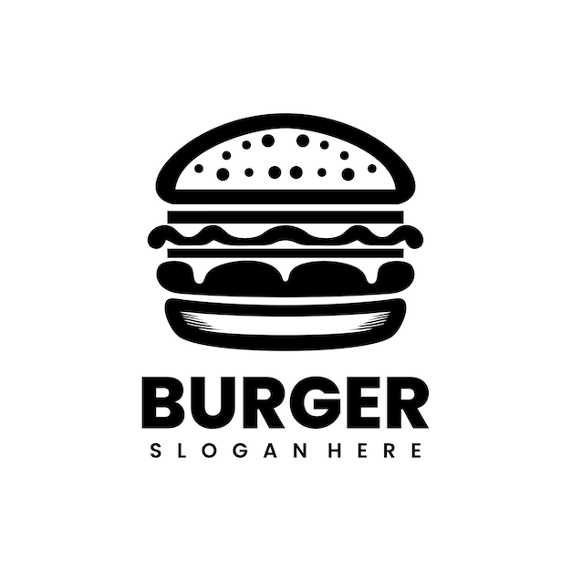 Vecteur logo de la silhouette du burger