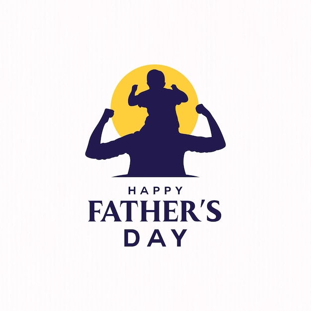 Le Logo De La Silhouette Du Père Et Du Fils Pour La Fête Des Pères