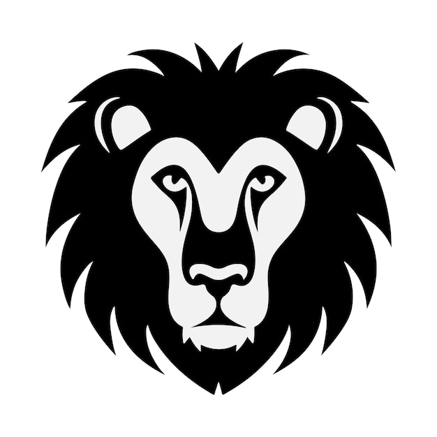 Logo De La Silhouette Du Visage Du Lion Vectoriel Libre